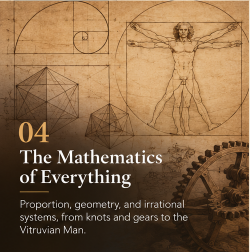 DaVinci Masterclass Lesson 4: The Mathematics of Everything — proportion, geometry, irrational systems and the Vitruvian Man