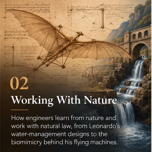 DaVinci Masterclass Lesson 2: Working With Nature — Leonardo da Vinci’s engineering, natural laws, water management and biomimicry