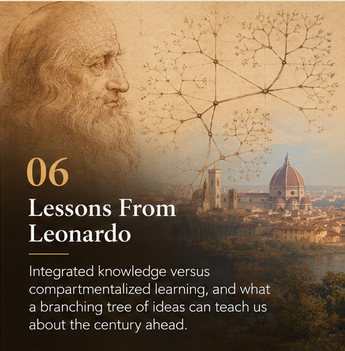 DaVinci Masterclass Lesson 6: Lessons From Leonardo — integrated knowledge, interdisciplinary learning and Leonardo da Vinci’s approach to connecting ideas