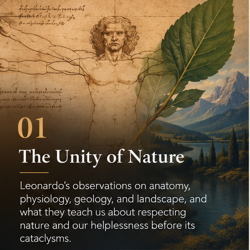 aVinci Masterclass Lesson 1: The Unity of Nature — Leonardo da Vinci’s observations of anatomy, physiology, geology and landscape